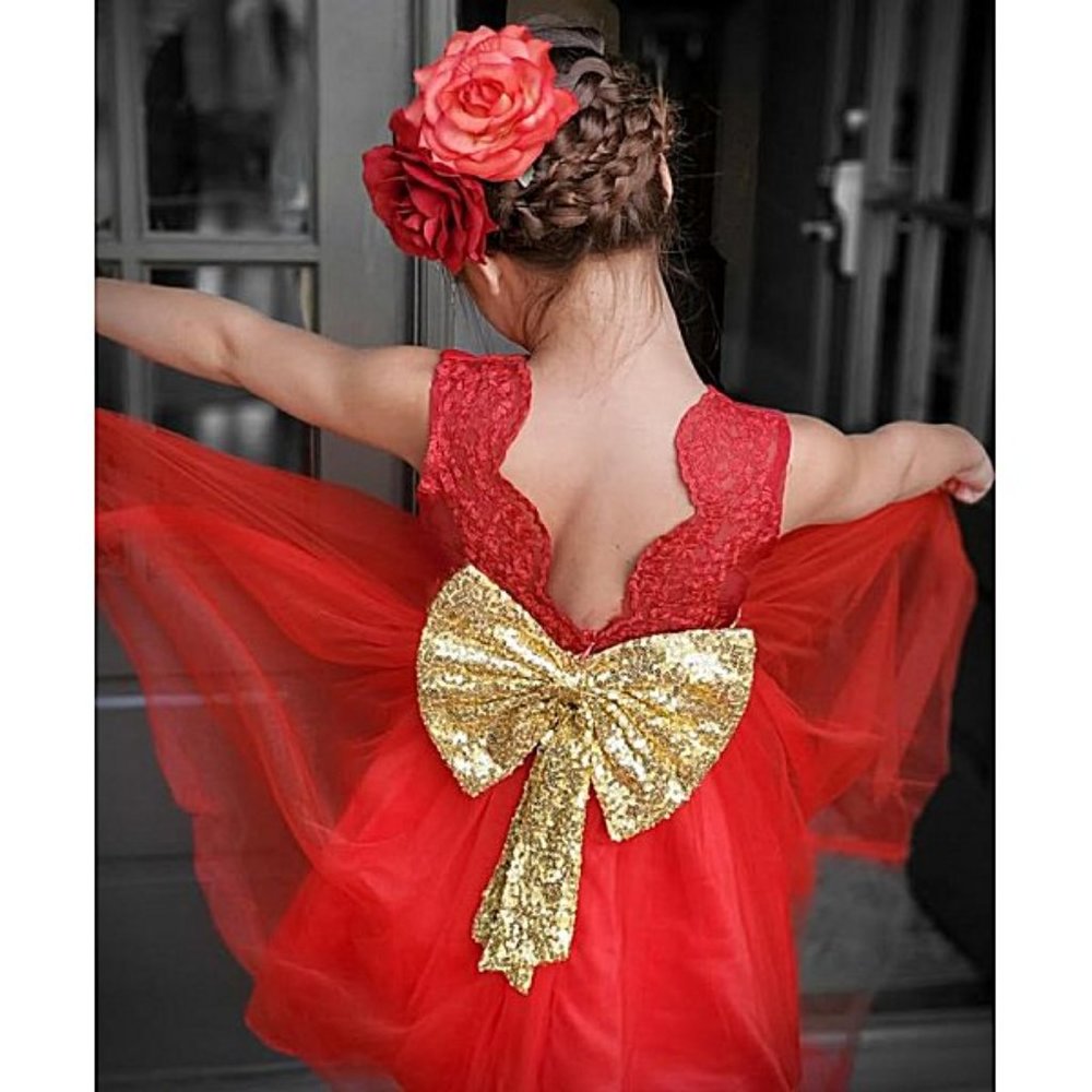 NWT Sparkling Bling Sequin Bow Pink Baby Dress Wedding Flower Girl Birth… - Picture 14 of 14